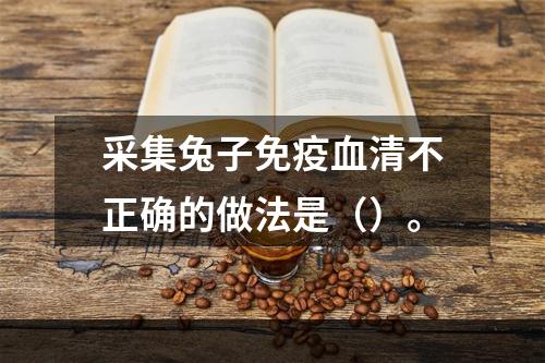 采集兔子免疫血清不正确的做法是（）。