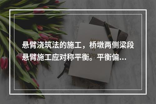 悬臂浇筑法的施工，桥墩两侧梁段悬臂施工应对称平衡。平衡偏差不