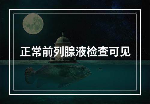 正常前列腺液检查可见