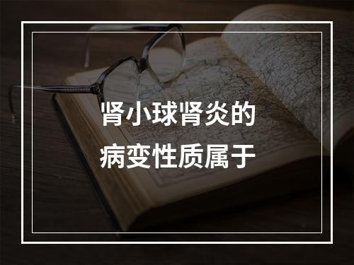 肾小球肾炎的病变性质属于