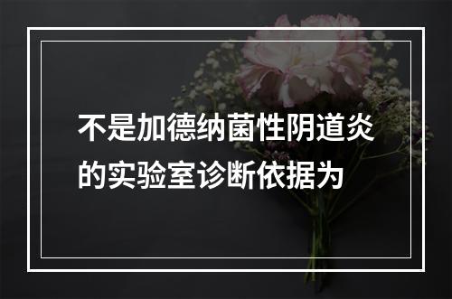 不是加德纳菌性阴道炎的实验室诊断依据为