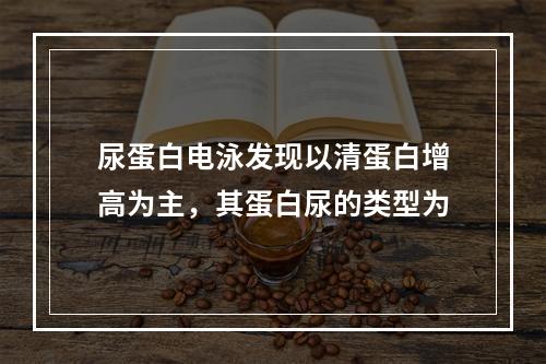 尿蛋白电泳发现以清蛋白增高为主，其蛋白尿的类型为