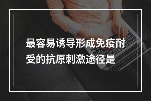 最容易诱导形成免疫耐受的抗原刺激途径是