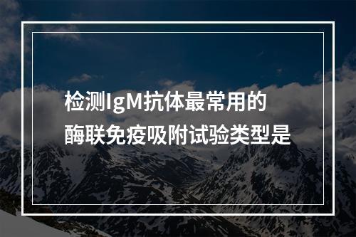 检测IgM抗体最常用的酶联免疫吸附试验类型是