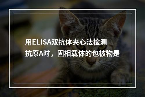 用ELISA双抗体夹心法检测抗原A时，固相载体的包被物是