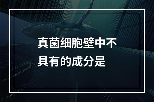 真菌细胞壁中不具有的成分是