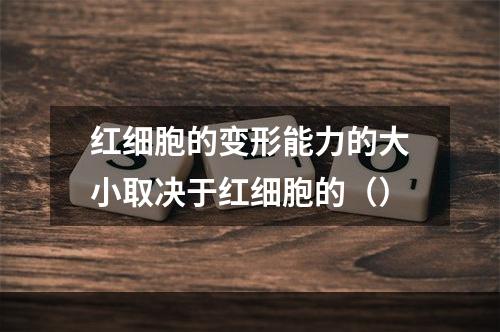 红细胞的变形能力的大小取决于红细胞的（）