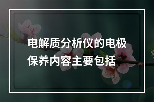 电解质分析仪的电极保养内容主要包括