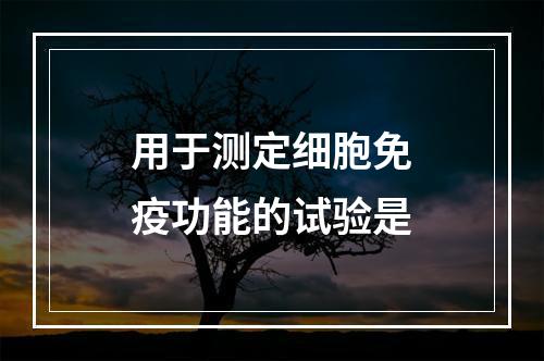 用于测定细胞免疫功能的试验是