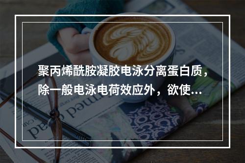 聚丙烯酰胺凝胶电泳分离蛋白质，除一般电泳电荷效应外，欲使分辩