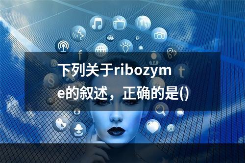 下列关于ribozyme的叙述，正确的是()