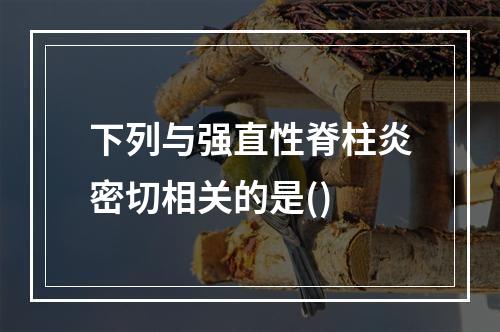 下列与强直性脊柱炎密切相关的是()