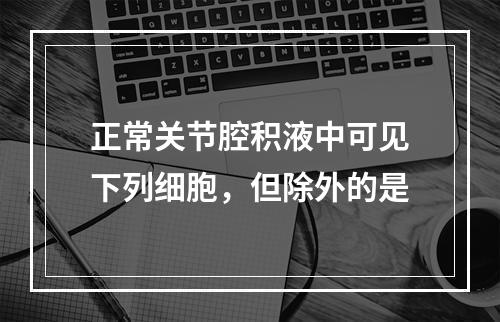 正常关节腔积液中可见下列细胞，但除外的是