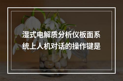 湿式电解质分析仪板面系统上人机对话的操作键是