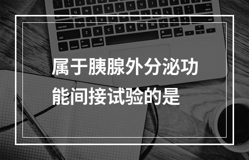 属于胰腺外分泌功能间接试验的是