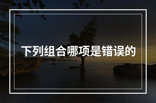 下列组合哪项是错误的