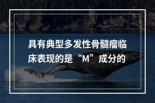 具有典型多发性骨髓瘤临床表现的是“M”成分的