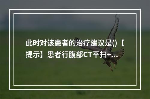 此时对该患者的治疗建议是()【提示】患者行腹部CT平扫+增强