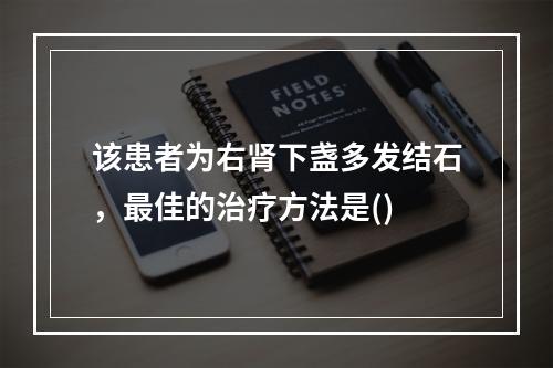 该患者为右肾下盏多发结石，最佳的治疗方法是()