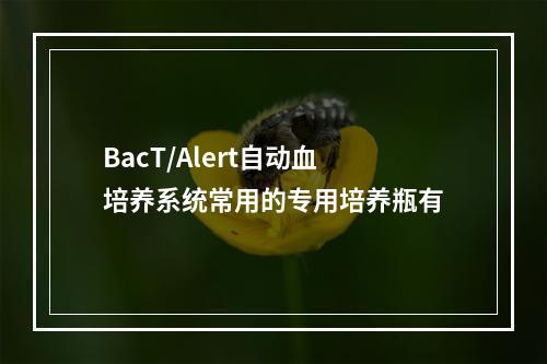 BacT/Alert自动血培养系统常用的专用培养瓶有