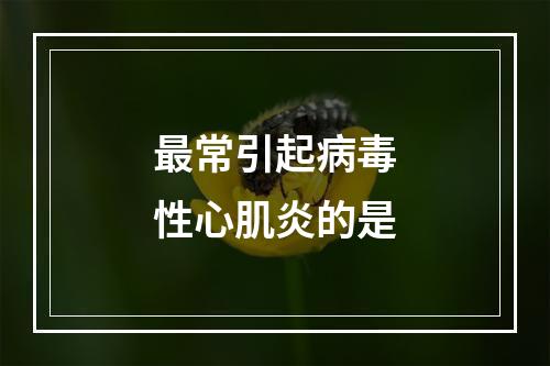 最常引起病毒性心肌炎的是