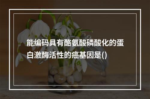 能编码具有酪氨酸磷酸化的蛋白激酶活性的癌基因是()