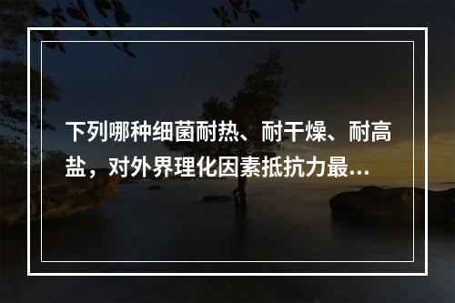 下列哪种细菌耐热、耐干燥、耐高盐，对外界理化因素抵抗力最强