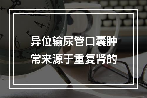 异位输尿管口囊肿常来源于重复肾的