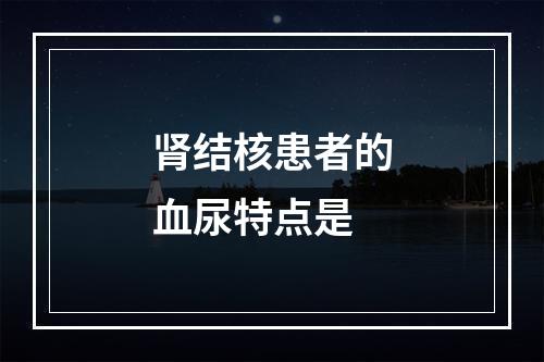 肾结核患者的血尿特点是