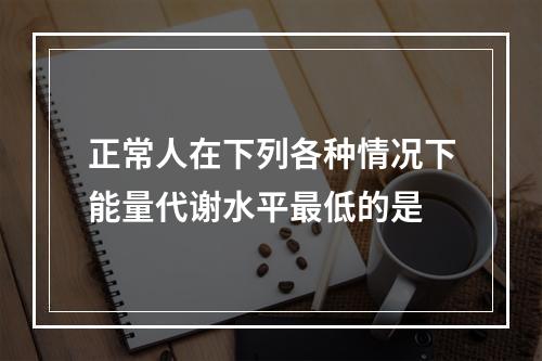 正常人在下列各种情况下能量代谢水平最低的是