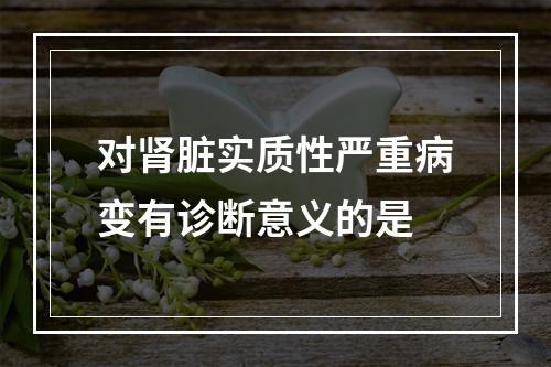 对肾脏实质性严重病变有诊断意义的是