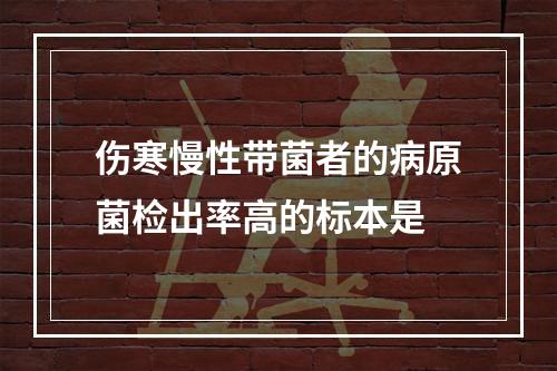 伤寒慢性带菌者的病原菌检出率高的标本是