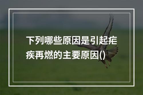 下列哪些原因是引起疟疾再燃的主要原因()