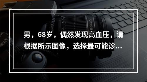 男，68岁，偶然发现高血压，请根据所示图像，选择最可能诊断(