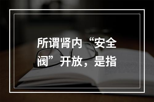 所谓肾内“安全阀”开放，是指