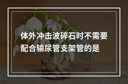 体外冲击波碎石时不需要配合输尿管支架管的是