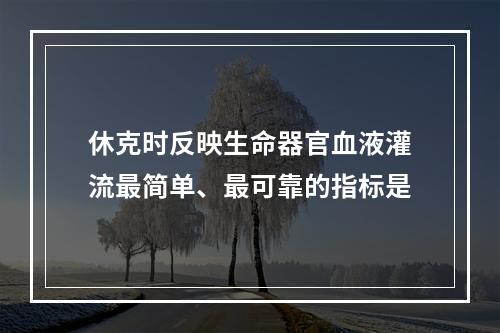 休克时反映生命器官血液灌流最简单、最可靠的指标是