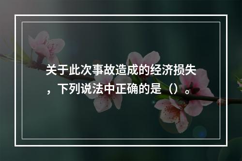 关于此次事故造成的经济损失，下列说法中正确的是（）。