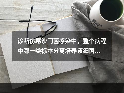 诊断伤寒沙门菌感染中，整个病程中哪一类标本分离培养该细菌的阳