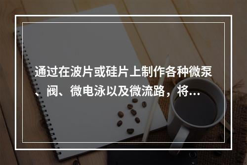 通过在波片或硅片上制作各种微泵、阀、微电泳以及微流路，将生化