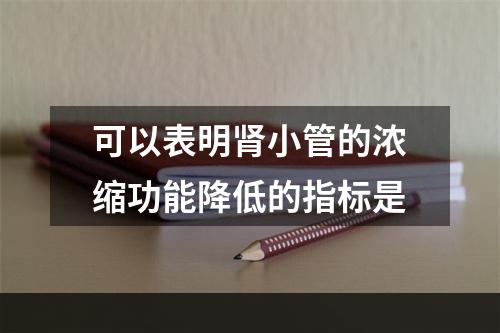 可以表明肾小管的浓缩功能降低的指标是