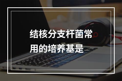 结核分支杆菌常用的培养基是