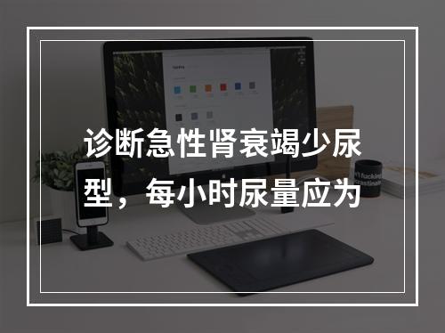 诊断急性肾衰竭少尿型，每小时尿量应为