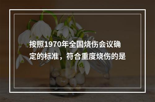 按照1970年全国烧伤会议确定的标准，符合重度烧伤的是