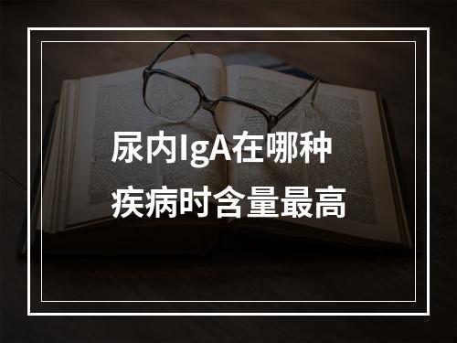 尿内IgA在哪种疾病时含量最高