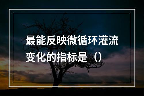 最能反映微循环灌流变化的指标是（）