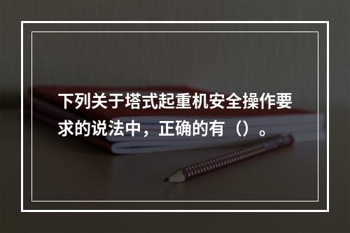 下列关于塔式起重机安全操作要求的说法中，正确的有（）。