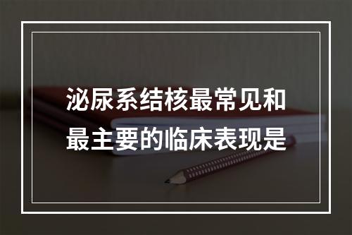 泌尿系结核最常见和最主要的临床表现是