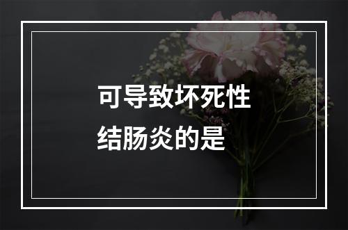 可导致坏死性结肠炎的是