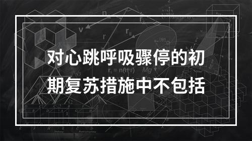 对心跳呼吸骤停的初期复苏措施中不包括